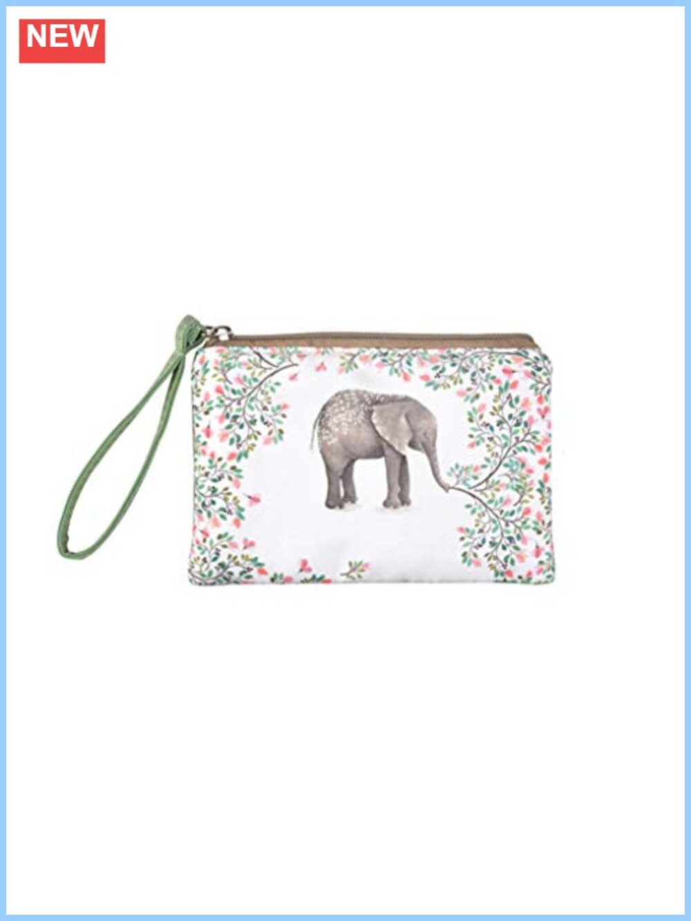 Canvas Coin Purse with Handle Small Zipper Pouch Floral Wallet for Cards Cash